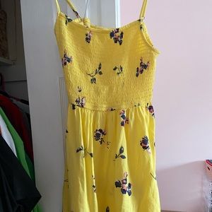Yellow Floral Smocked Dress